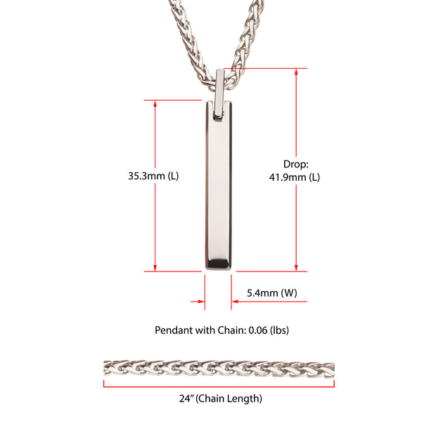 Tungsten Carbide Monolith Engravable Pendant