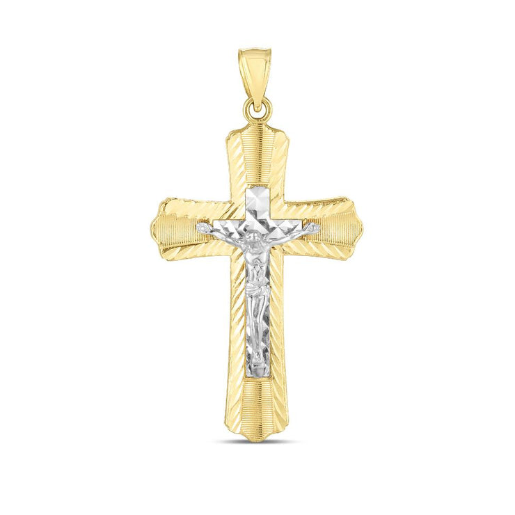 14K Two-tone Cross Pendant