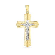 14K Two-tone Cross Pendant