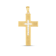 14K Two-tone Cross Pendant