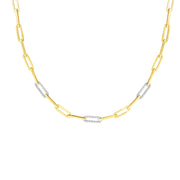 14K .96ct Diamond Paperclip Necklace