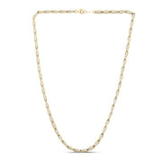 14K Two-tone Diamond Cut Link Chain