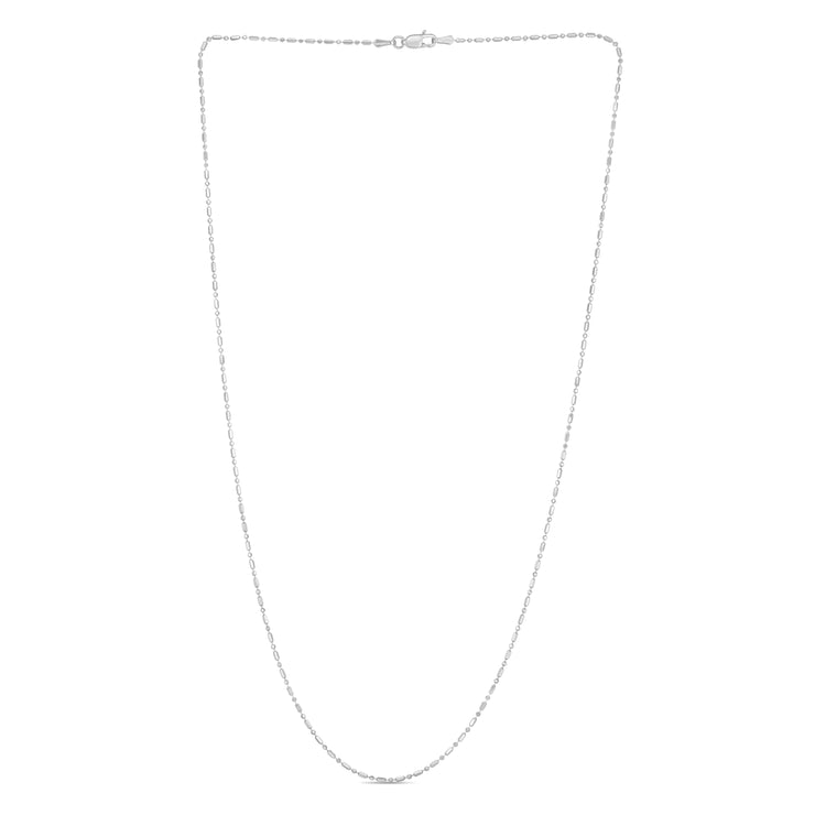 14K Gold 0.9mm Diamond Cut Bar and Bead Chain