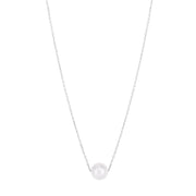 14K Pearl Necklace Solitaire