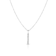 14K Gold .06ct Diamond Bar Necklace