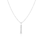 14K Gold .06ct Diamond Bar Necklace