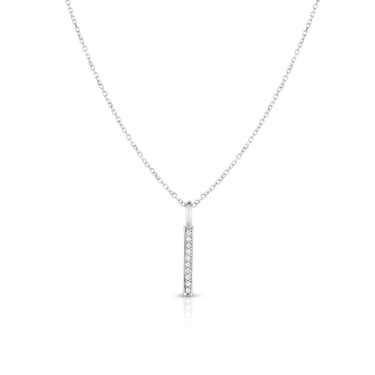 14K Gold .06ct Diamond Bar Necklace