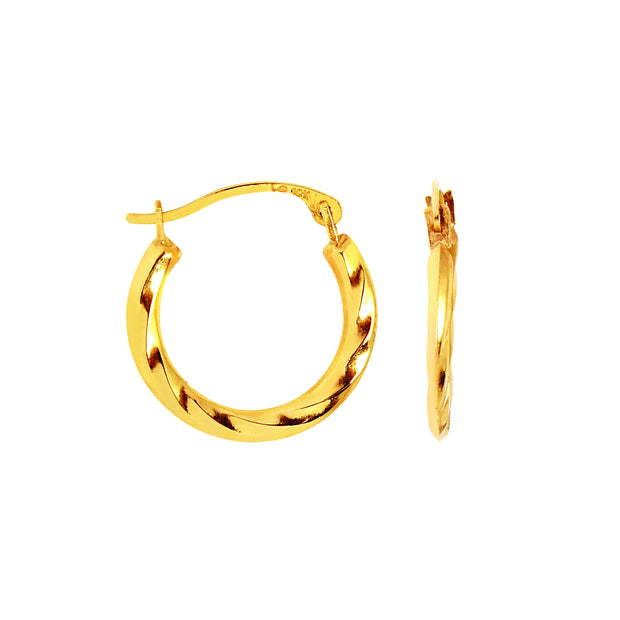 10K Gold Mini Twist Hoop Earring