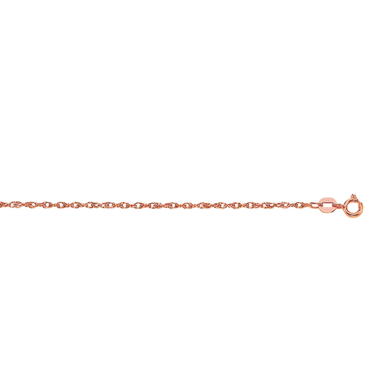10K Gold .95mm Machine Rope Chain Carded