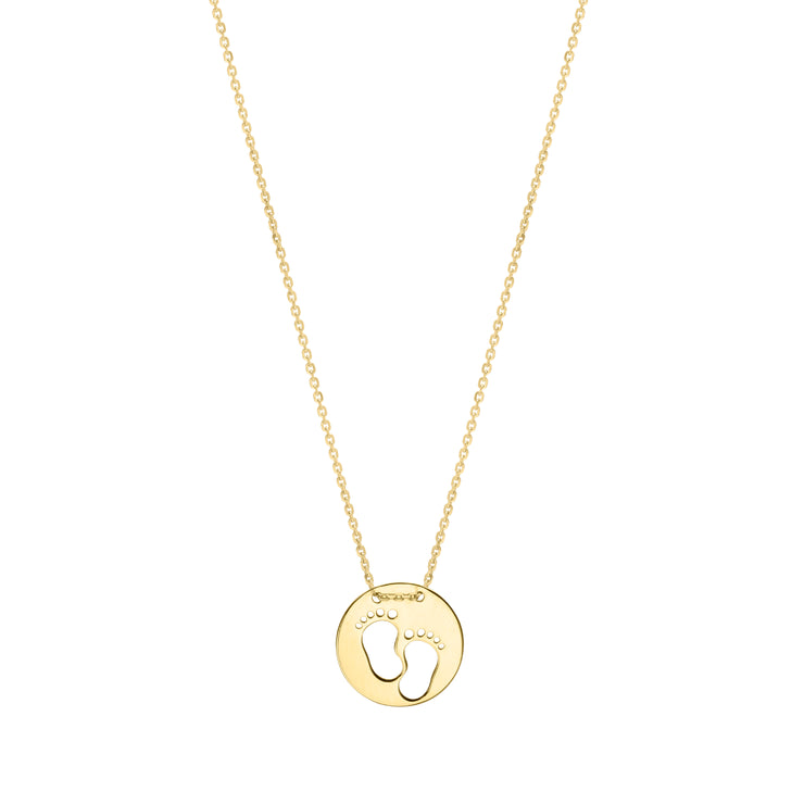 10K Baby Footprints Necklace