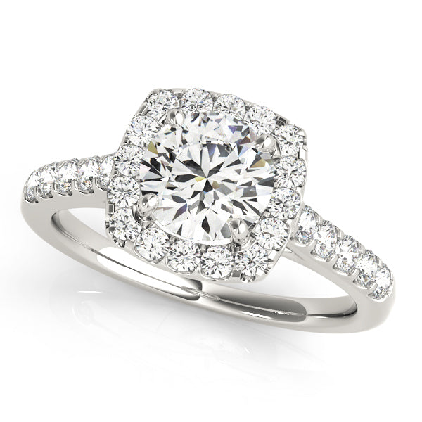 CUSHION HALO ENGAGEMENT RING