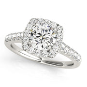 CUSHION HALO ENGAGEMENT RING