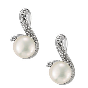 EARRING 6MM PEARL CENTER EARRING Complete per 1/2 pair.