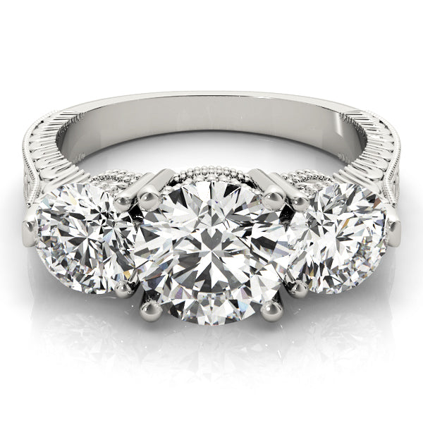 ENGAGEMENT RINGS 3 STONE ROUND