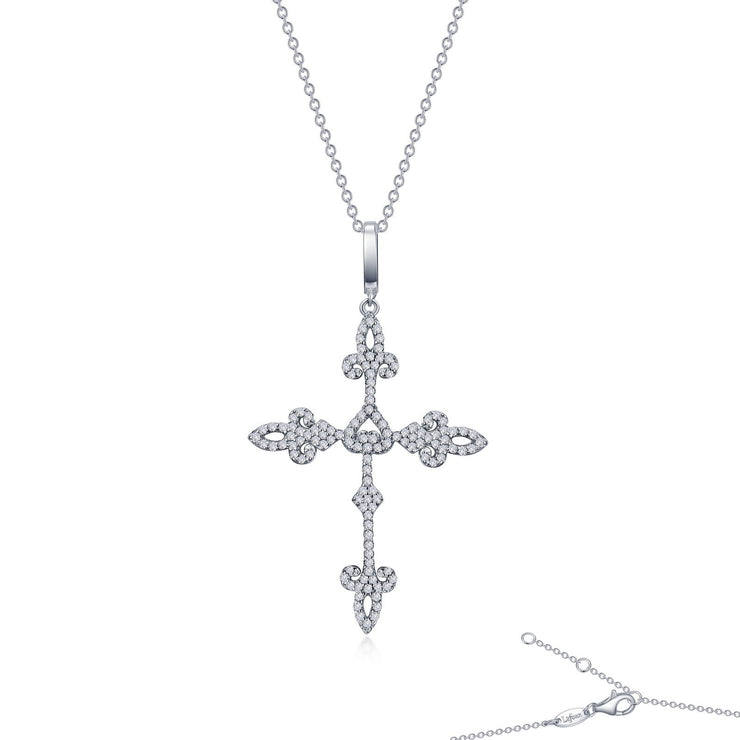 Fleur de Lis Cross Necklace