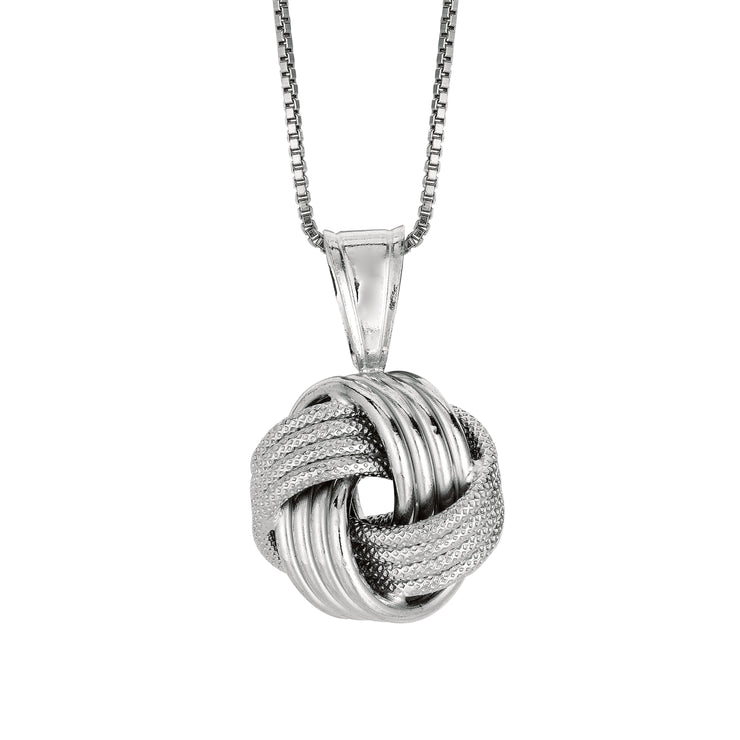 Silver Multirow Love Knot Necklace