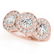 ENGAGEMENT RINGS 3 STONE ROUND