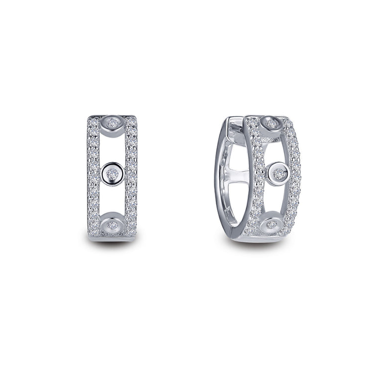 11 mm Bezel-Set Huggie Earrings