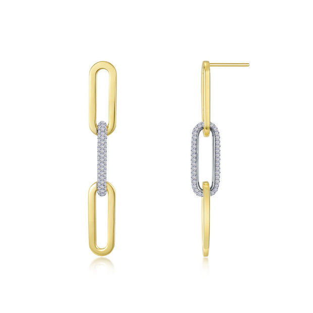 2-Tone Paperclip Drop Earrings