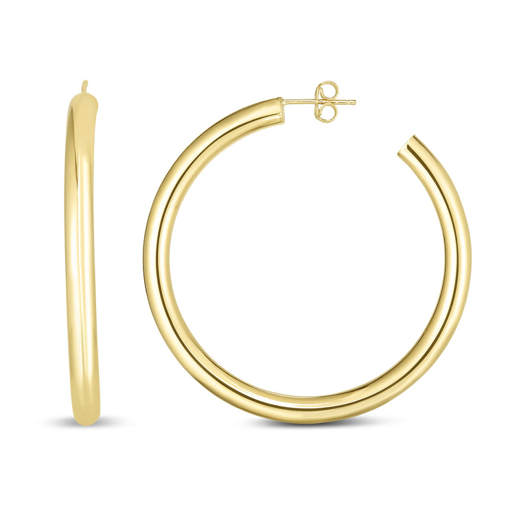 14K Gold 4mm Polished C Hoop Earring