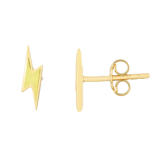 14K Bolt Enamel Earrings