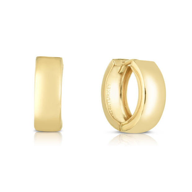 14K Gold Polished Huggie Earring