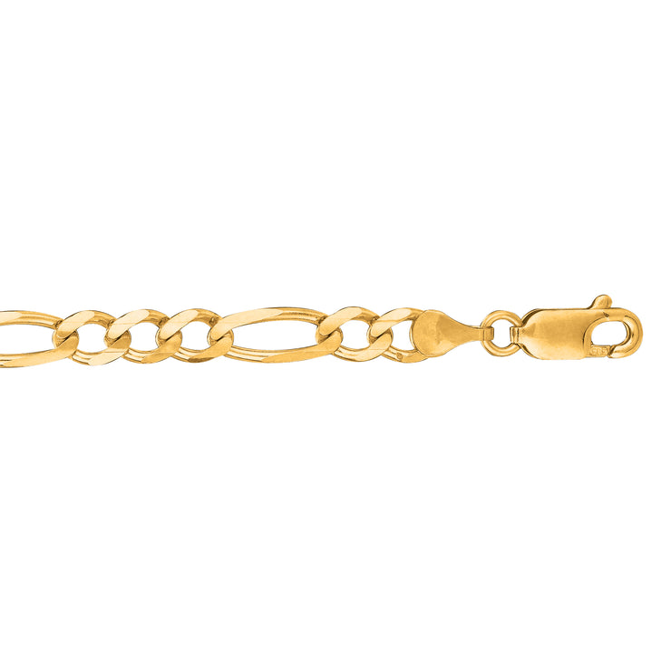 14K Gold 4.5mm 24"" Figaro Chain Necklace