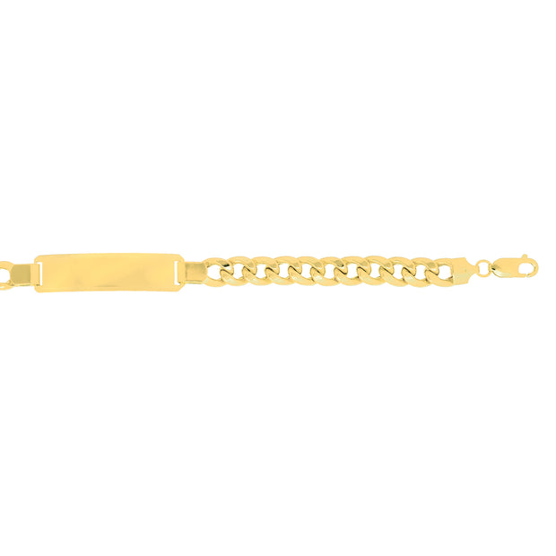 14K Gold 8mm Polished ID Bracelet