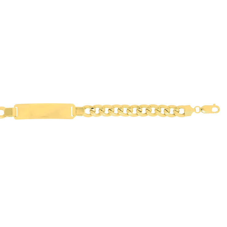 14K Gold 8mm Polished ID Bracelet