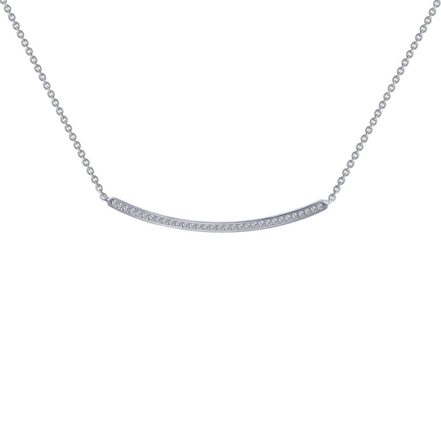 0.32 CTW Curved Bar Necklace