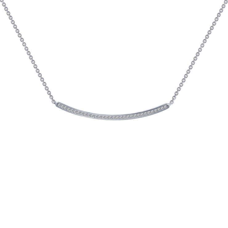 0.32 CTW Curved Bar Necklace