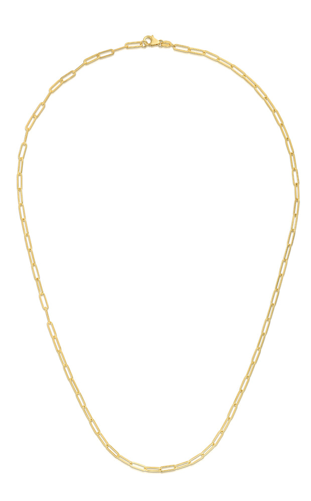 14K Gold 2.1mm Paperclip Chain