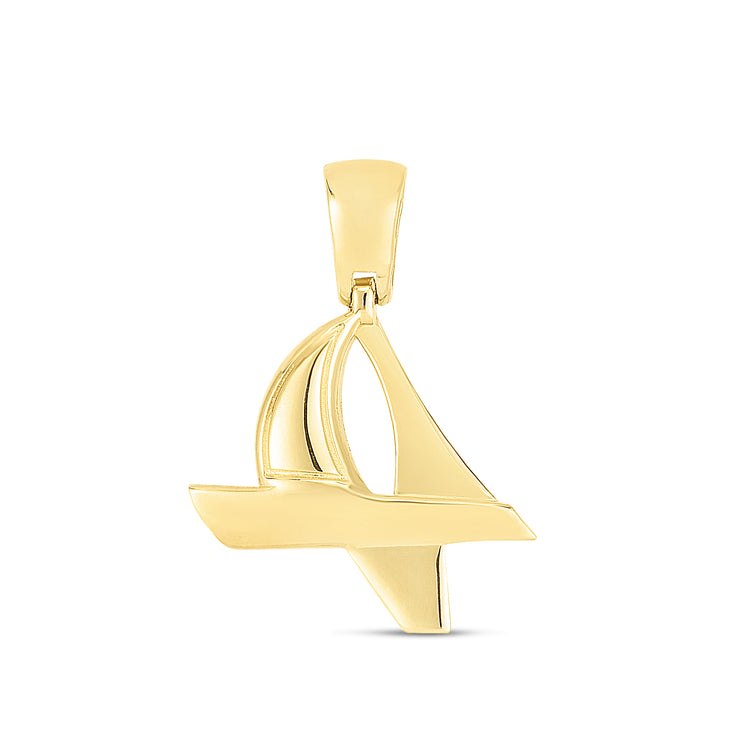 14K Mens Sailboat Charm