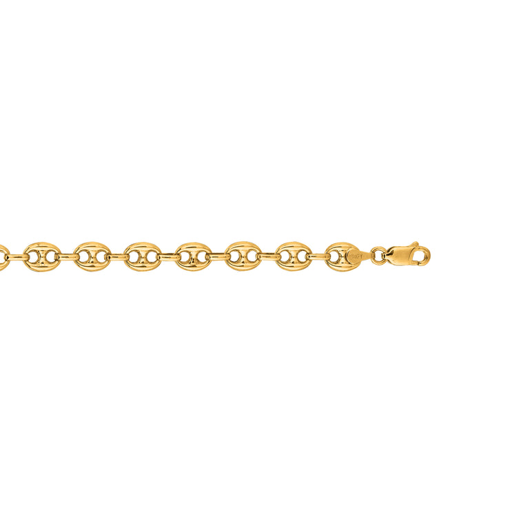 14K Gold 6.9mm Lite Puffed Mariner Chain
