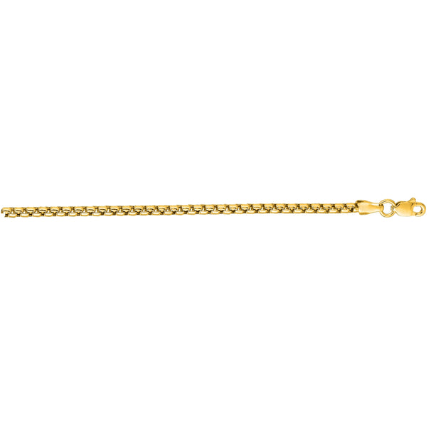14K Gold 2.4mm Lite Round Box Chain