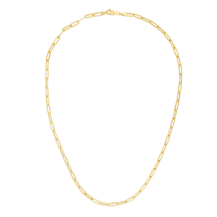14K Gold 3.3mm Paperclip Chain