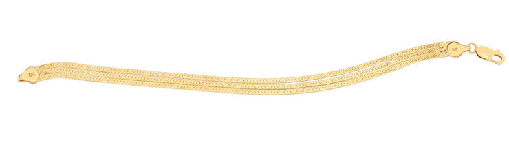 14K Multi-strand Herringbone Bracelet