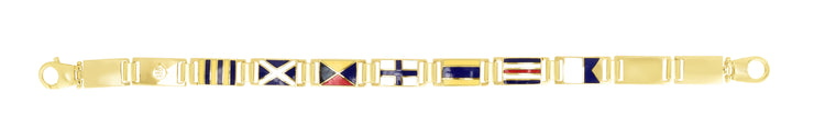 14K Maritime Flag 8.3mm Mens Bracelet