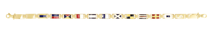 14K Maritime Flag 5.3mm Mens Bracelet