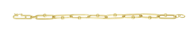 14K Oval Link Bead Bracelet