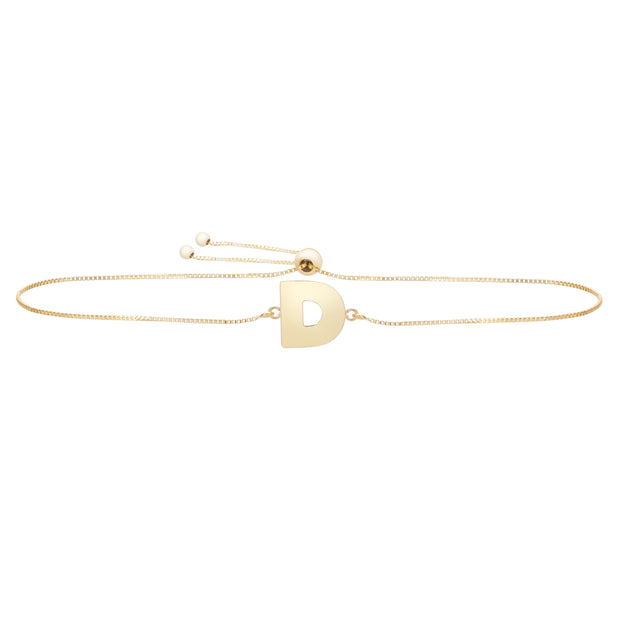 14K Gold Initial D Bolo Bracelet