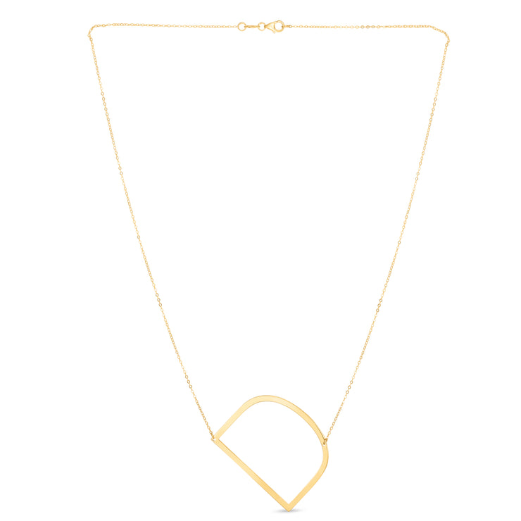 14K Gold Large Initial D Necklace