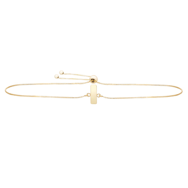 14K Gold Initial I Bolo Bracelet