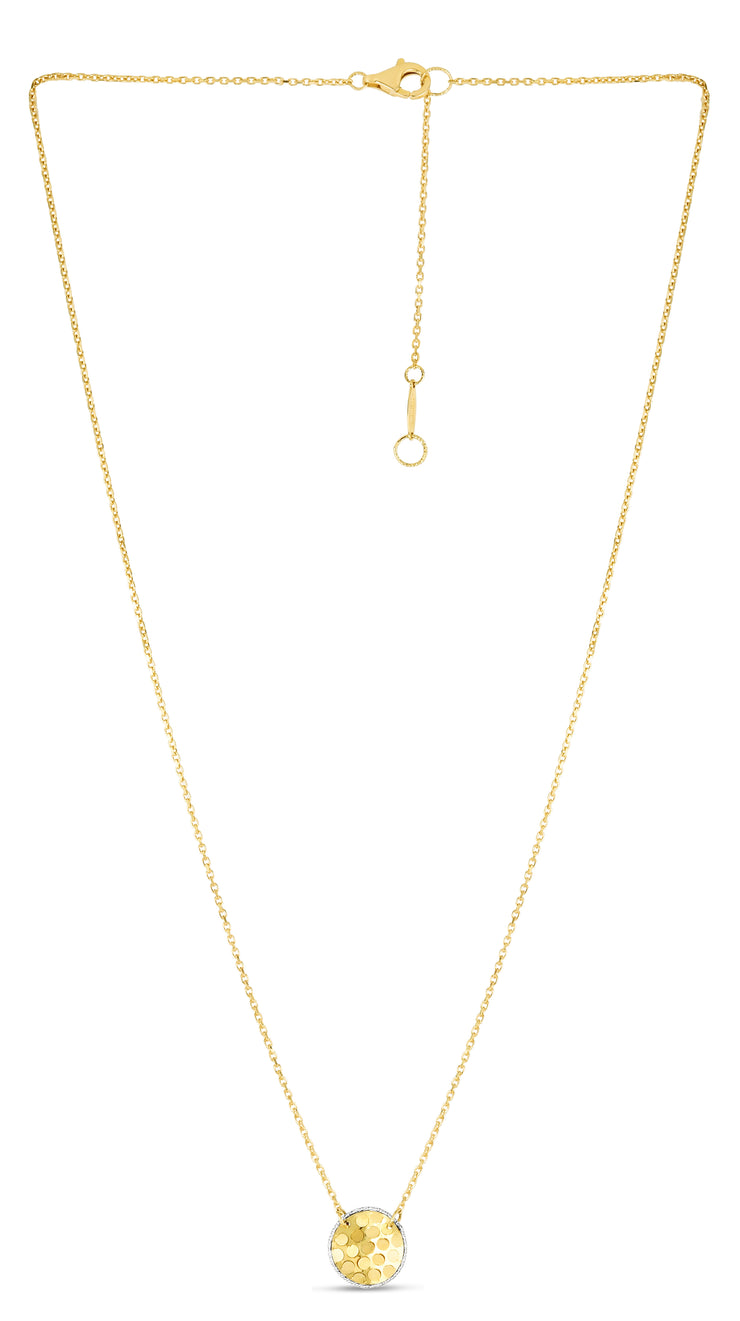 14K Confetti Round Disc Necklace