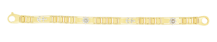 14K Mens Nautical Railroad Bracelet